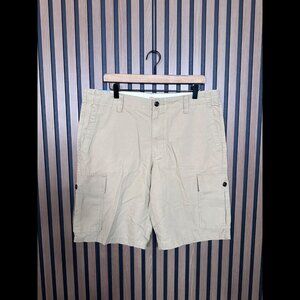 New Dockers Cargo Shorts 36 Mens Beige Khaki 11” Inseam Ripstop
